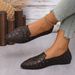 Bean 2025 Spring New 36--43 Large Size Pointed Toe Shallow Mouth Flat Hollow Out Mom Shoes For Women_voghion.com