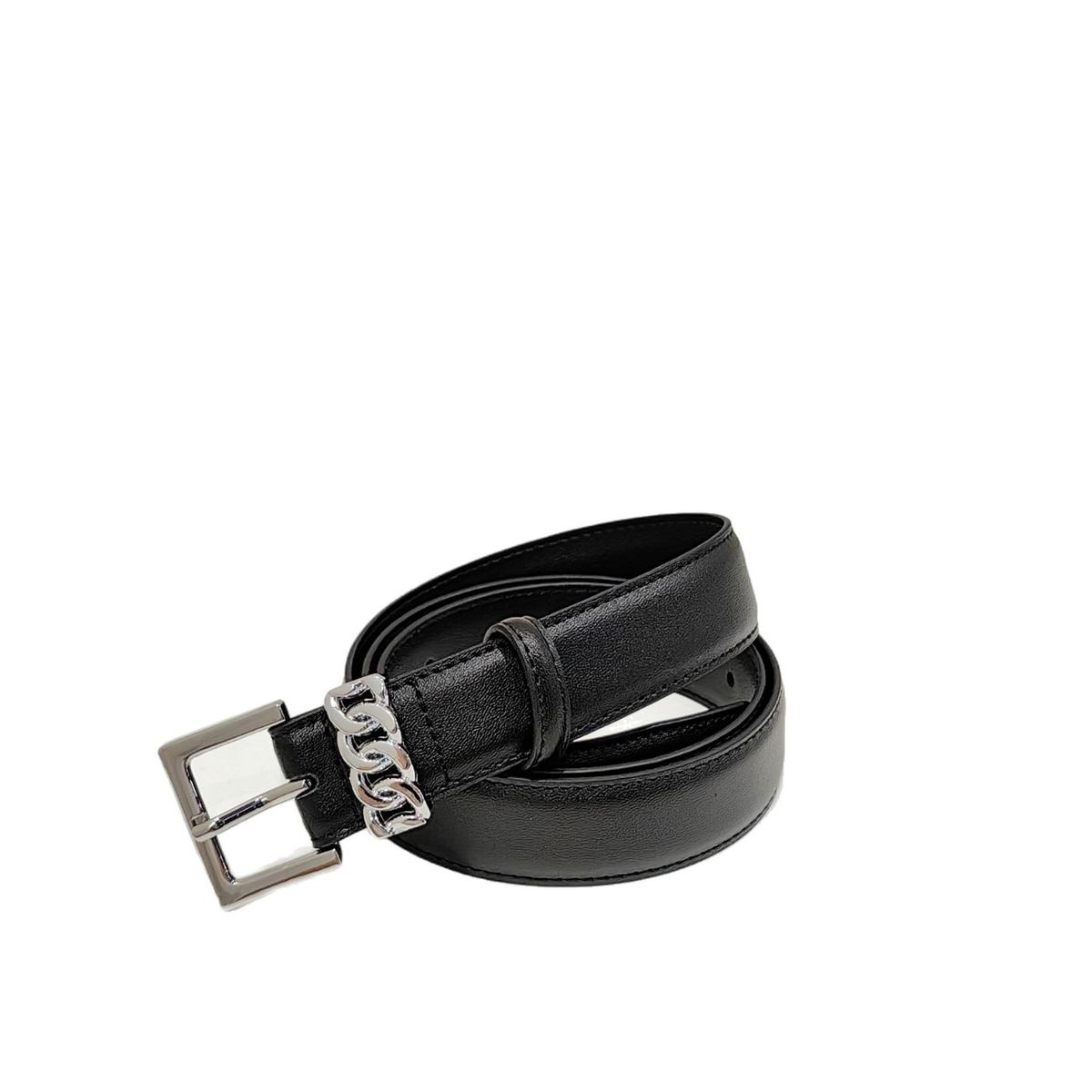 Twist Silver Buckle Genuine Leather For Women, Unique Design, High-end Decorative Trendy Fashion Personality Belt_voghion.com