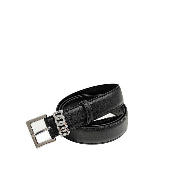 Twist Silver Buckle Genuine Leather For Women, Unique Design, High-end Decorative Trendy Fashion Personality Belt_voghion.com