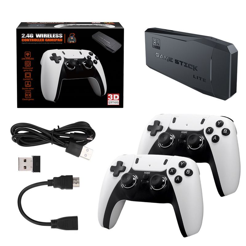 Video Game Consoles New M8PRO Joystick Handle Game Console U Treasure 2.4G Wireless PS1 HD TV Double Game Console HDMI_voghion.com