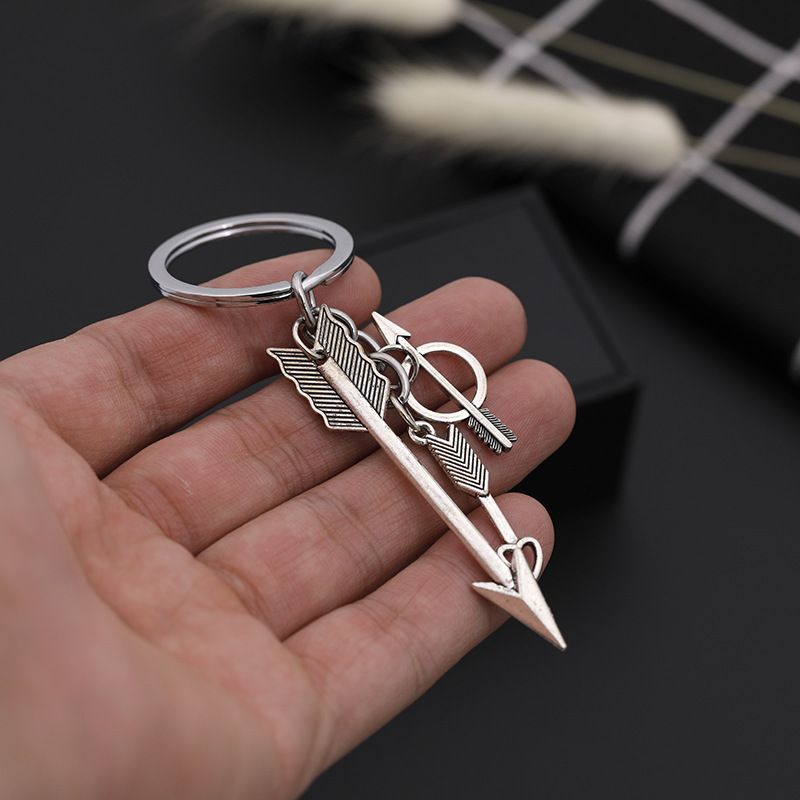 Halsketten Neue mode retro großen pfeil alte silber anhänger schlüsselbund_voghion.com