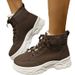 Plus Size Snow 2024 Autumn Winter New Fleece-Lined Thickened Hiking Martin Boots For Women_voghion.com