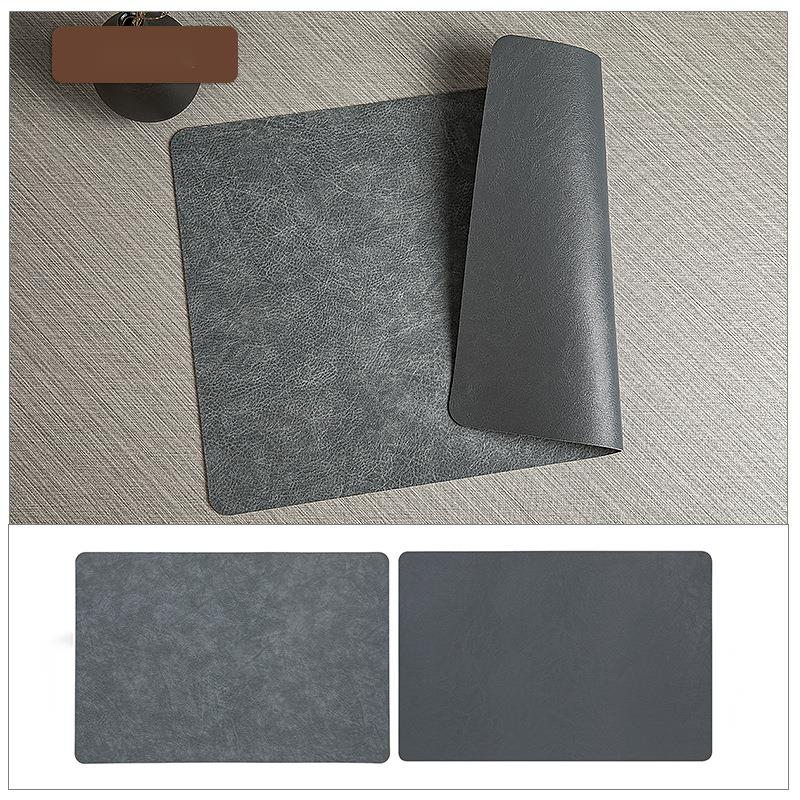 Cowhide Grain Double-Sided Leher Placem Tea Coaster Werproof Oil-Proof Table Restaurant He Insulion Bowl Cup_voghion.com