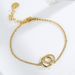Simple Copper Plated Real Gold Diamond Round Bracelet Female Ins Double Ring Hand Jewelry_voghion.com