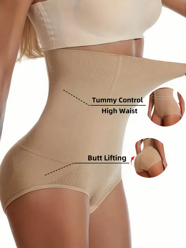 Nahtlose, hochtaillierte Shapewear für die Zeit nach der Geburt – Bauchkontrolle, Po-Lifting und glättende Unterwäsche in Nude und Schwarz_voghion.com