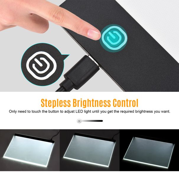3-diodowa tablica świetlna Dia, przezroczysta tablica do rysowania, zasilany przez USB cyfrowy tablet graficzny do szkicowania i animacji artystycznej_voghion.com