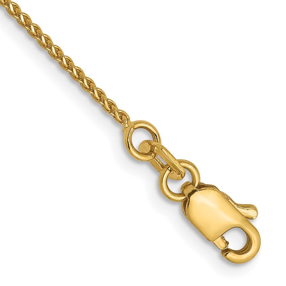 14K 1mm D/C Spiga Chain Anklet_voghion.com