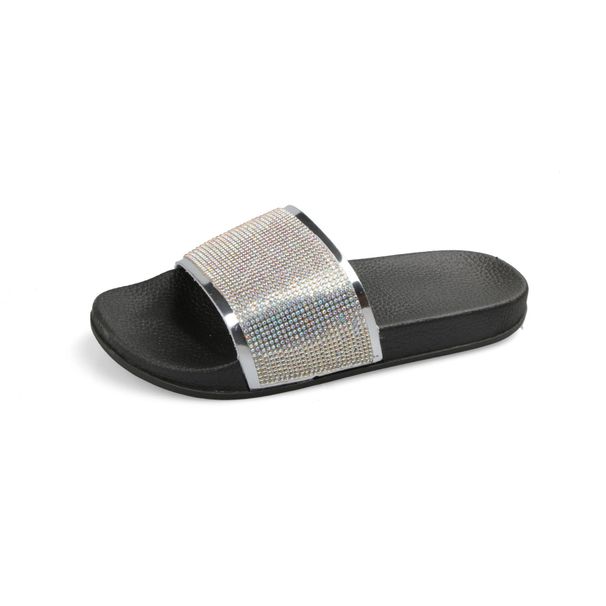 Explosive Sparkling Diamond Slippers PU Glossy Metallic Color One Line Drag Casual PVC Blowing Process Adhesive Women's_voghion.com