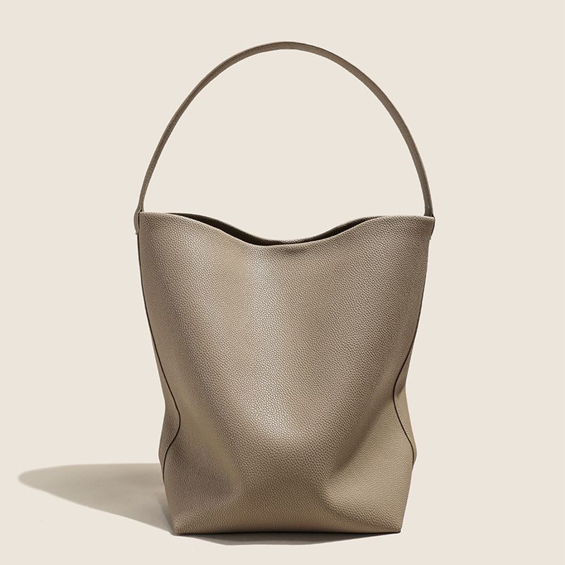 Sac seau polyvalent en cuir de vache véritable pour femme, grande capacité, pour les déplacements quotidiens_voghion.com