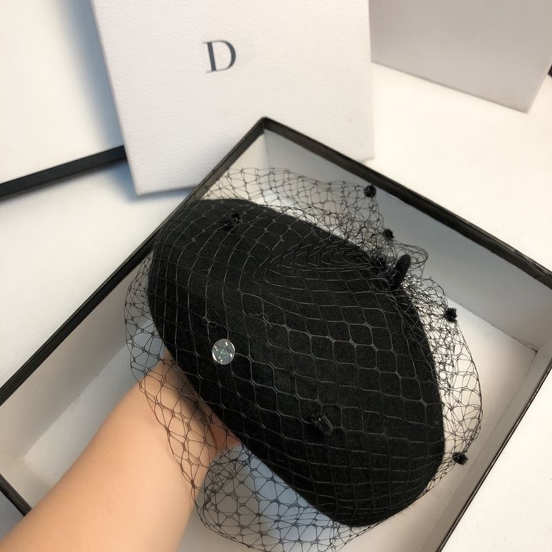 Nye Ankomster Facinerende Meh slør Uld Baret Efterår Vinter Varm Beanie Hat Vintage Filt Caual Maler Hat Kvinde Fransk Baret_voghion.com