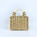 High-End Feel Phone Gold Round Bead Acrylic Handheld Beaded Handmade Women's Fashion Casual Evening Bag_voghion.com