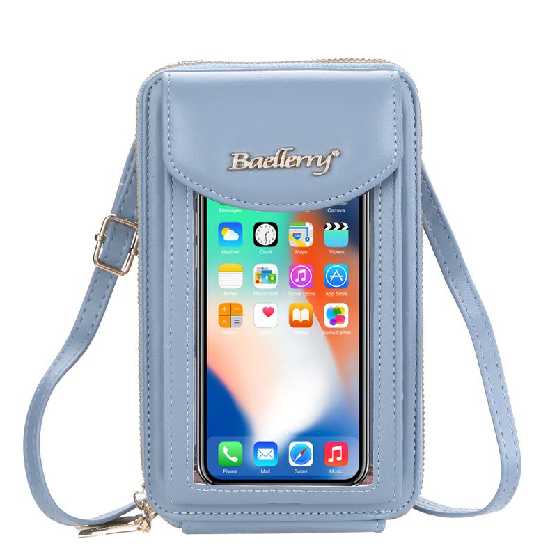 Coin Purses & Holders mobile phone bag women's new style touch screen double zipper shoulder crossbody women's bag fashion ladies wallet_voghion.com