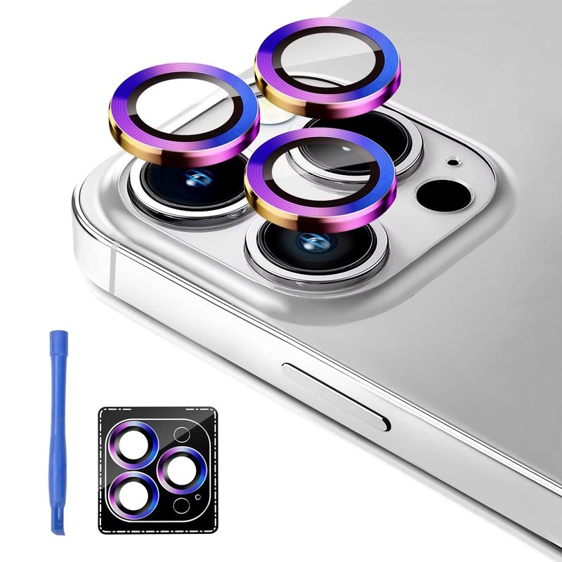 2 gab iPhone 15 14 13 12 11 Pro Max Plus kameras objektīva aizsargs rūdīta stikla kameras vāks ekrāna aizsargs militārs_voghion.com
