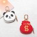 Mini Coin Purse Keychain - Cute Red Lucky Money Bag With Panda Charm, Small Multi-Functional PU Leather Pouch For Keys, Coins & Essentials_voghion.com