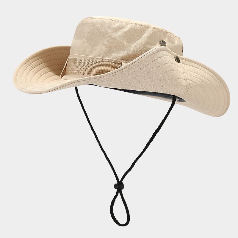 Chapeau seau de marque tendance pour hommes et femmes, chapeau d'été respirant, protection solaire, chapeau de pêche, d'alpinisme en plein air, chapeau de soleil de cow-boy, vent occidental_voghion.com