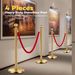 4PCS Premium Stainless Steel Stanchion Posts With 2 Red Velvet Ropes - Adjustable Crowd Control Barriers With Weighted Bases For Events, Weddings, Museums, Theaters & VIP Areas_voghion.com