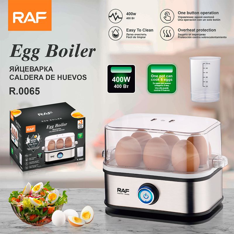 Cuiseur vapeur standard RAF EU, appareil ménager multifonctionnel pour petit-déjeuner, cuiseur à œufs, anti-brûlure à sec, arrêt automatique_voghion.com