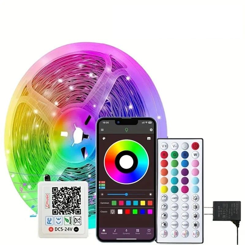 Home & Garden σετ λωρίδων φωτός LED θερμής πώλησης 24V 3535 χαμηλής τάσης λωρίδα φωτός rgb αυτοκόλλητη ταινία 44 πλήκτρων μουσική bluetooth μαλακό φως_voghion.com