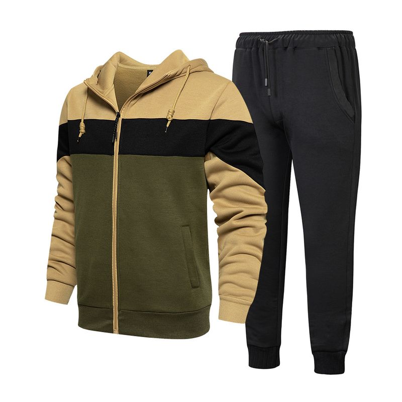 Herrenbekleidung lässige Strickjacke Hoodie Herrenmode lockerer Trainingsanzug_voghion.com