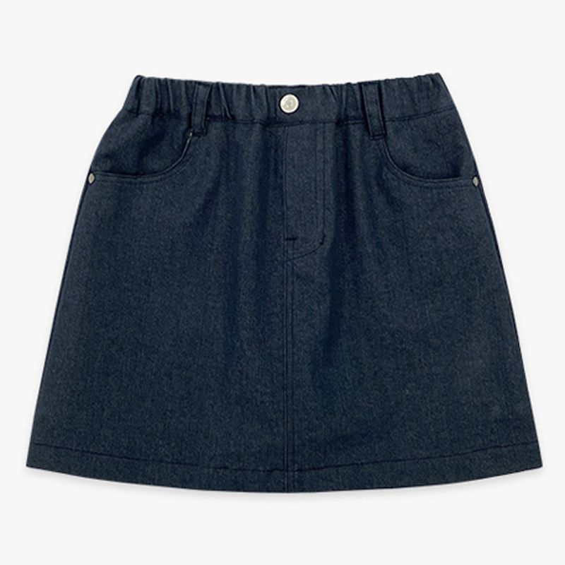 Mother & Kids Fashion Children's Girls Casual Princess Solid Color Denim Short Skirt_voghion.com