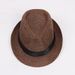 Nový, žhavý prodej jazzového klobouku, britský lněný jednobarevný cylindr, pánský a dámský klobouk s rolovaným okrajem pro páry._voghion.com