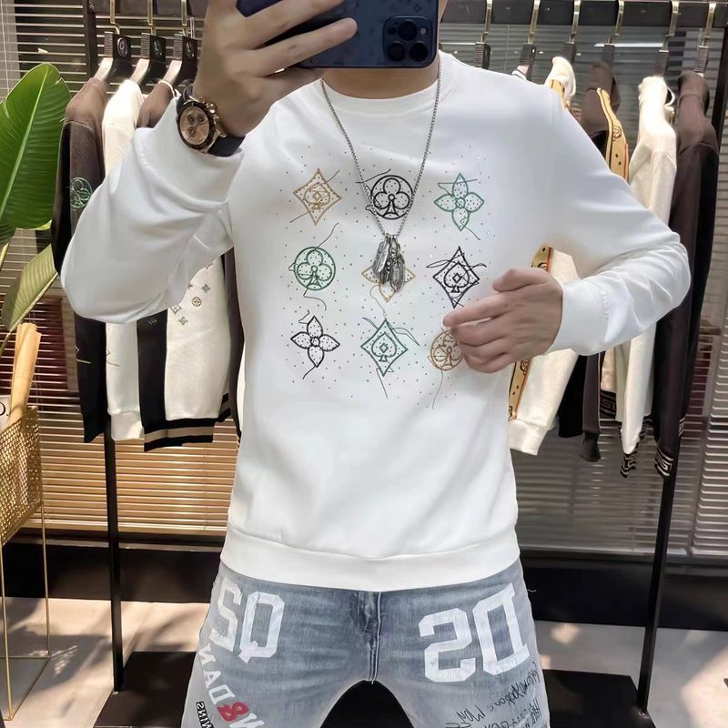 T-shirt à manches longues pour hommes, nouvelle mode décontractée, chemise à bascule, col rond, design, pull brodé, printemps et automne_voghion.com