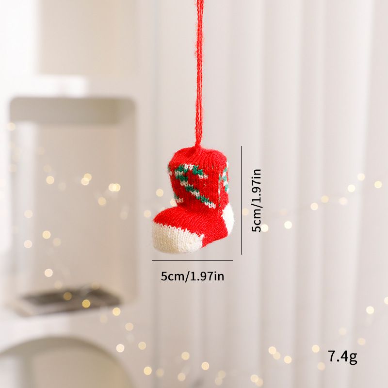 Christmas Stocking Ornaments Set – Knitted Polyester Mini Boot Decorations For Tree, Gifts & Holiday Displays (24pcs, Multi-Size & Color Options)_voghion.com