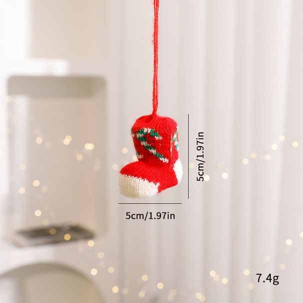 Christmas Stocking Ornaments Set – Knitted Polyester Mini Boot Decorations For Tree, Gifts & Holiday Displays (24pcs, Multi-Size & Color Options)_voghion.com