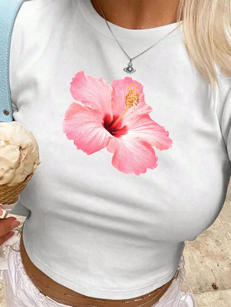 Maglietta a maniche corte stampata da donna, modello "Hot Girl", modello "Bambina"_voghion.com