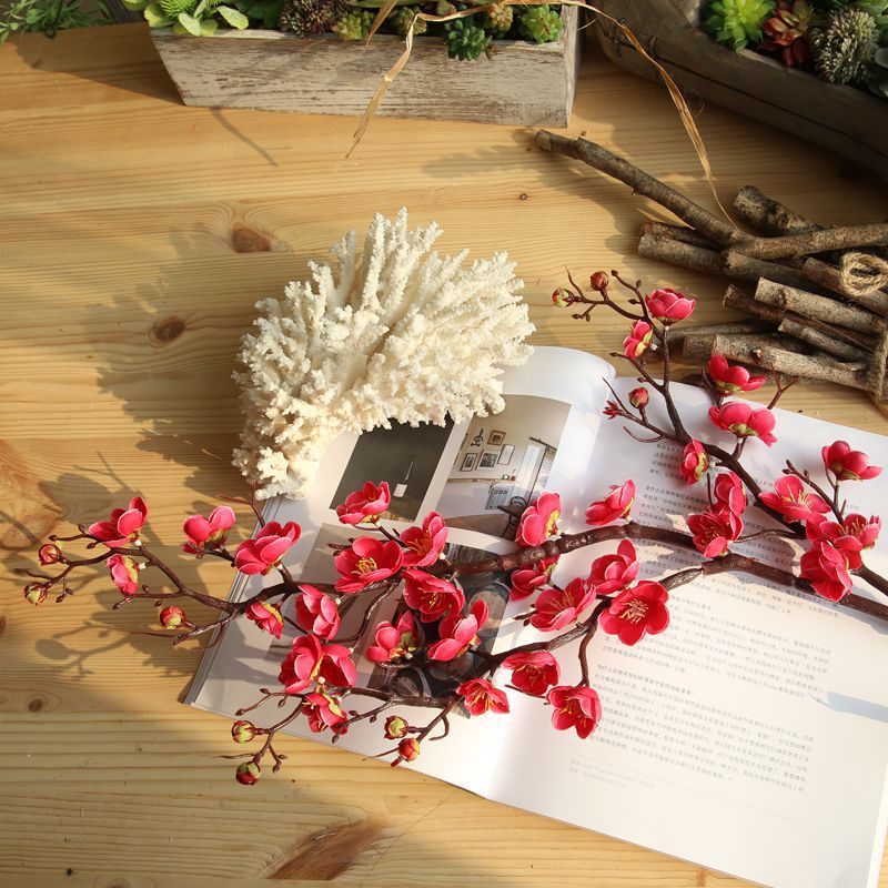 Simulation flower Chinese garden plum blossom classical peach blossom home decoration wedding flower wall_voghion.com