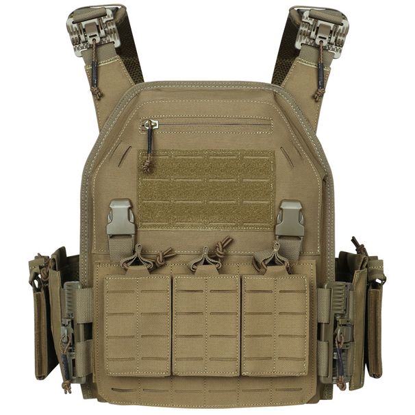 Tactical Quick-Release Vest – Laser-Cut MOLLE-Compatible Military Chest Rig (One Size, 4 Colors)_voghion.com