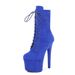 17cm Multicolor Suede Pole Dance High Heels Round Toe Low High-end Catwalk Show Sky-high Boots_voghion.com
