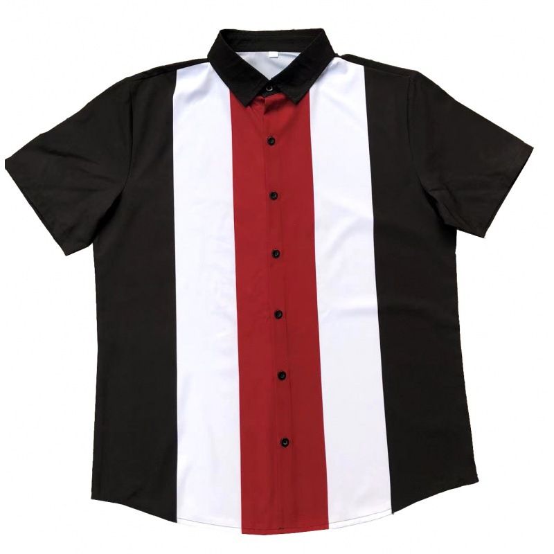 Kurzärmliger Hemd-Cardigan mit Aufdruck für den Strand für Herren_voghion.com
