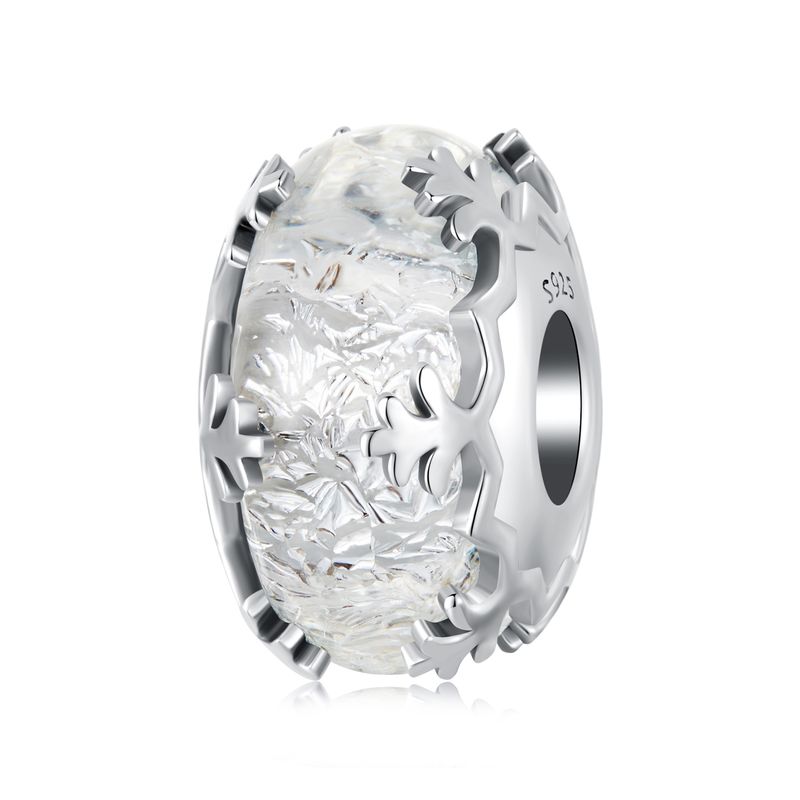 Ice Crystal Murano Beads Charm  Sterling Silver Charm,BSC1074_voghion.com