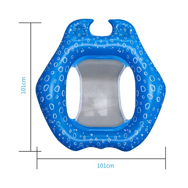 Inflatable Water Manta Ray Floating Chair Luminous U Shaped Sofa Back Recliner Floating Bed Floating Seat Ring Floating Row_voghion.com
