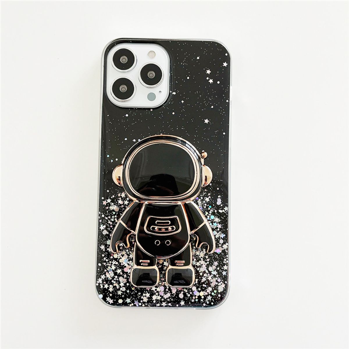 Telefonetui på til Xiaomi redmi note 11 pro 11s Glitter Stars Astronaut Fold telefonholder Blødt cover 10A 9A 9C 9T Note 10_voghion.com