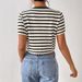 Cardigan da donna a righe in maglia a maniche corte con scollo a V – Maglia leggera da indossare a strati per la primavera e l'estate_voghion.com