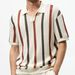 Men's Short Sleeve T-Shirt Summer Simple Designer Geometric Color Block Striped Crew Neck Knit Mature Style Top_voghion.com