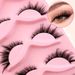 5 Pairs Cat Eye False Eyelashes - Voluminous Wispy Flared Lashes With Fox Effect, Natural Looking & Dramatic Curl For Eye Lengthening_voghion.com