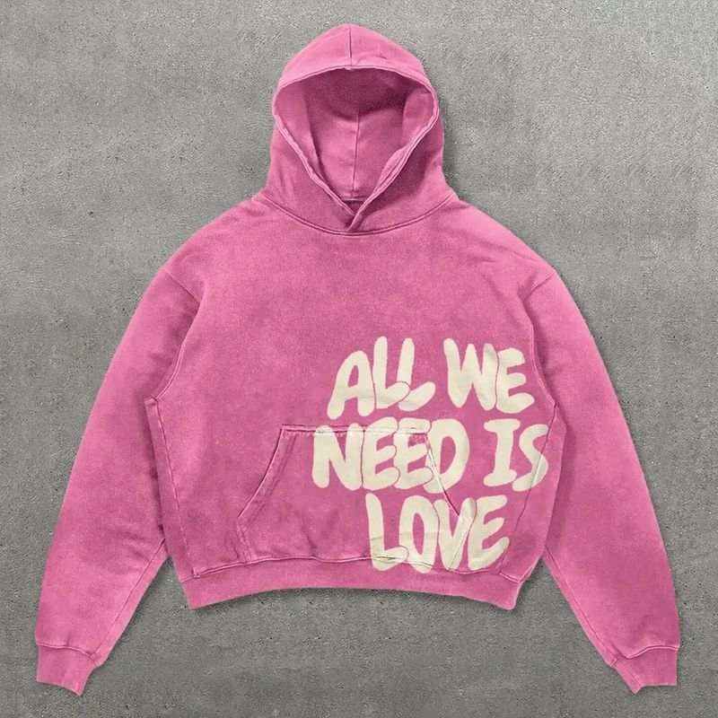 Herenkleding Retro Skull Print Hoodie Koppel Streetwear Hoodie_voghion.com
