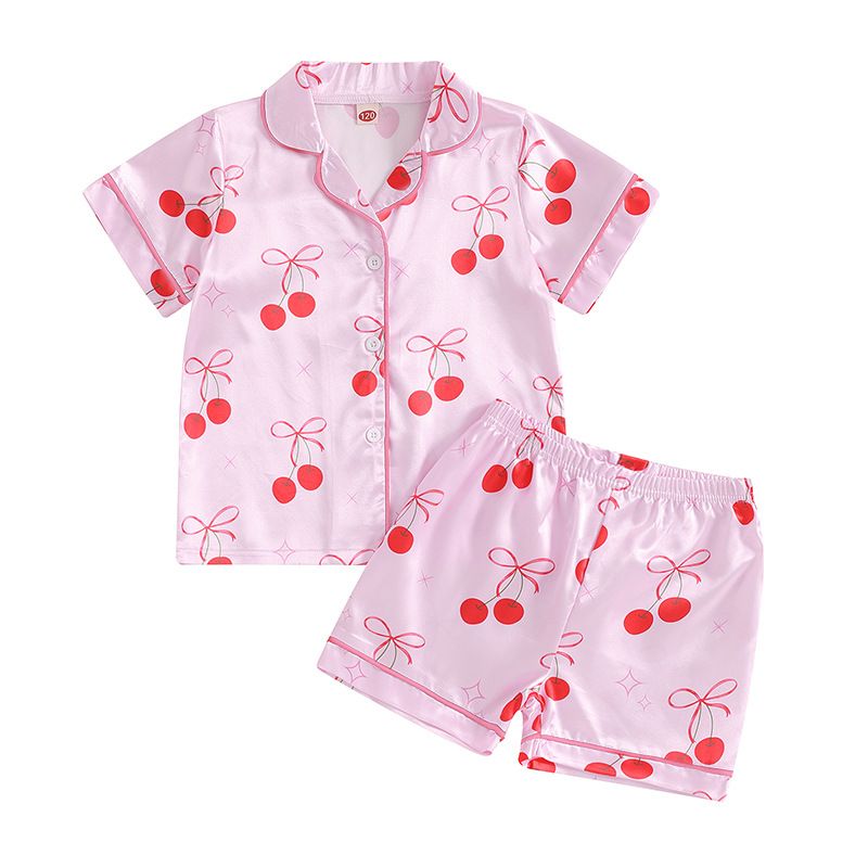 Kinderkleidung, neu, bedruckt, kurzärmlige Shorts, lässiger Anzug, Heimkleidung, Schlafanzug_voghion.com