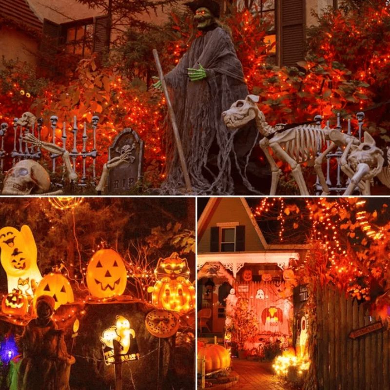 Dration String Mini Modes Halloween Lighting LED Fairy Lights per 200 con luci a stringa 8 luci interne Spina Halloween 66FT_voghion.com