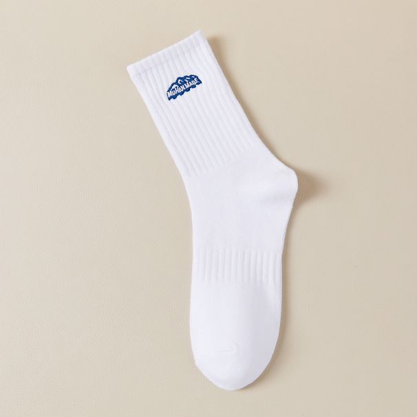 Surge Embroidered For Men And Women, Pure Cotton, Odor-Resistant, Mid-Calf Socks, Couple, Student, Ins Style, High-Top,_voghion.com