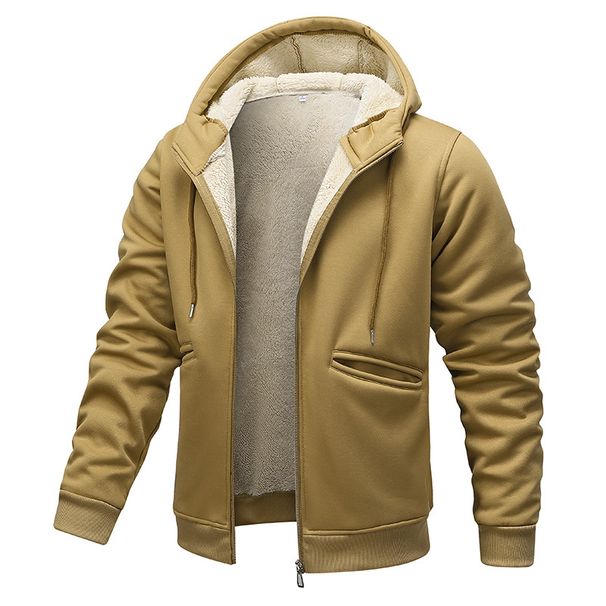 Men's Clothing Men's Sherpa Fleece Hoodie - Winter Warm Zip-Up Jacket (4 Colors, S-3XL)_voghion.com