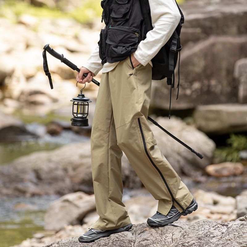 Outdoor assault in spring and autumn, waterproof hiking pants, functional zipper straight leg workwear, casual pants for_voghion.com
