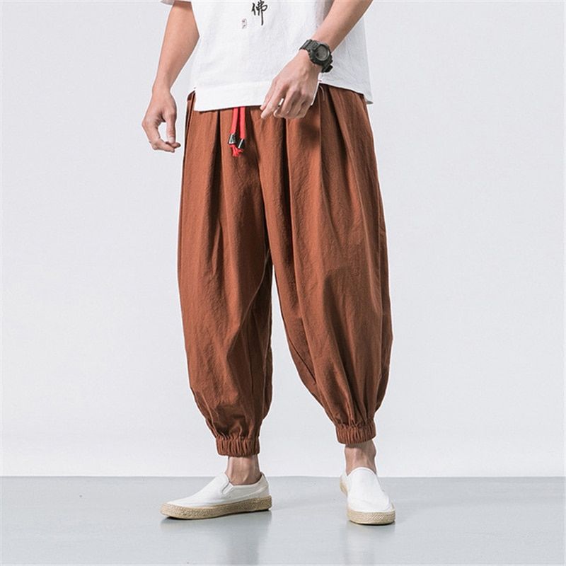 FGKKS Spring Men Loose Harem Pants Chinese Linen Overweight Sweatpants High Quality Casual Brand Oversize Trousers Male_voghion.com