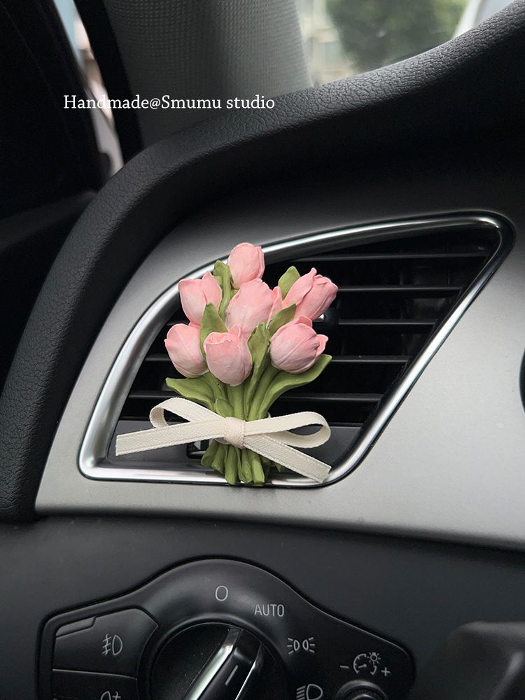 Bil Aromaterapi Sten Tulpan Luftkonditionering Vent Clip Small Fresh Ins Style Girl Bilinredning_voghion.com