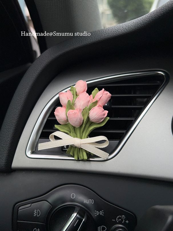 Bil Aromaterapi Sten Tulpan Luftkonditionering Vent Clip Small Fresh Ins Style Girl Bilinredning_voghion.com