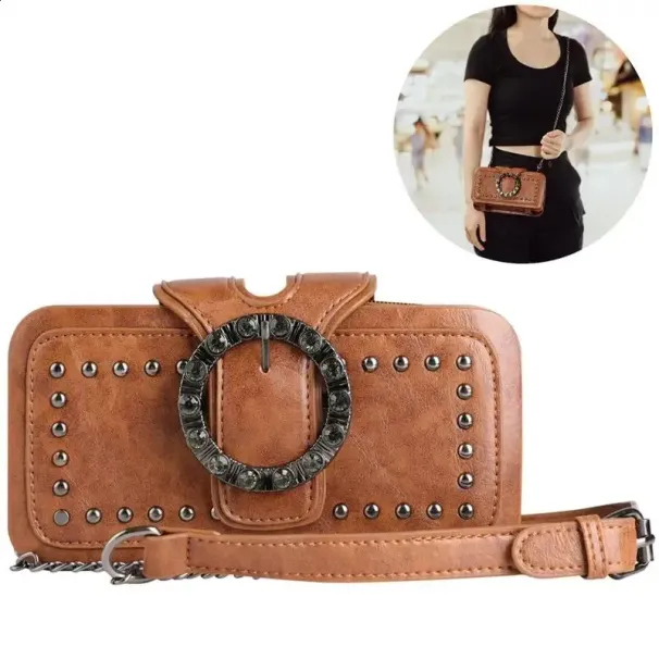 Borsa a tracolla quadrata con pochette, piccola borsa per cellulare, borsa a mano in PU per donna con tracolla a catena 240830_voghion.com