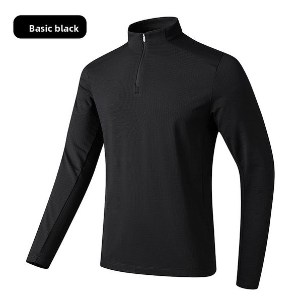 Felpa in pile antibatterica con mezza cerniera e collo alto 7A per uomo, autunno e inverno, riscaldamento a infrarossi lontani, casual e sportiva_voghion.com